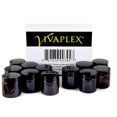 thumbnail image 3 of Vivaplex, 12, Amber, 4 oz, Round Glass Jars, with Inner Liners and black Lids, 3 of 5