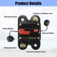 thumbnail image 4 of Unique Bargains 12V Car Fuse Holders Inline Circuit Breaker Reset Fuse Inverter 150A 150 AMP Protection for Car Audio Stereo, 4 of 7