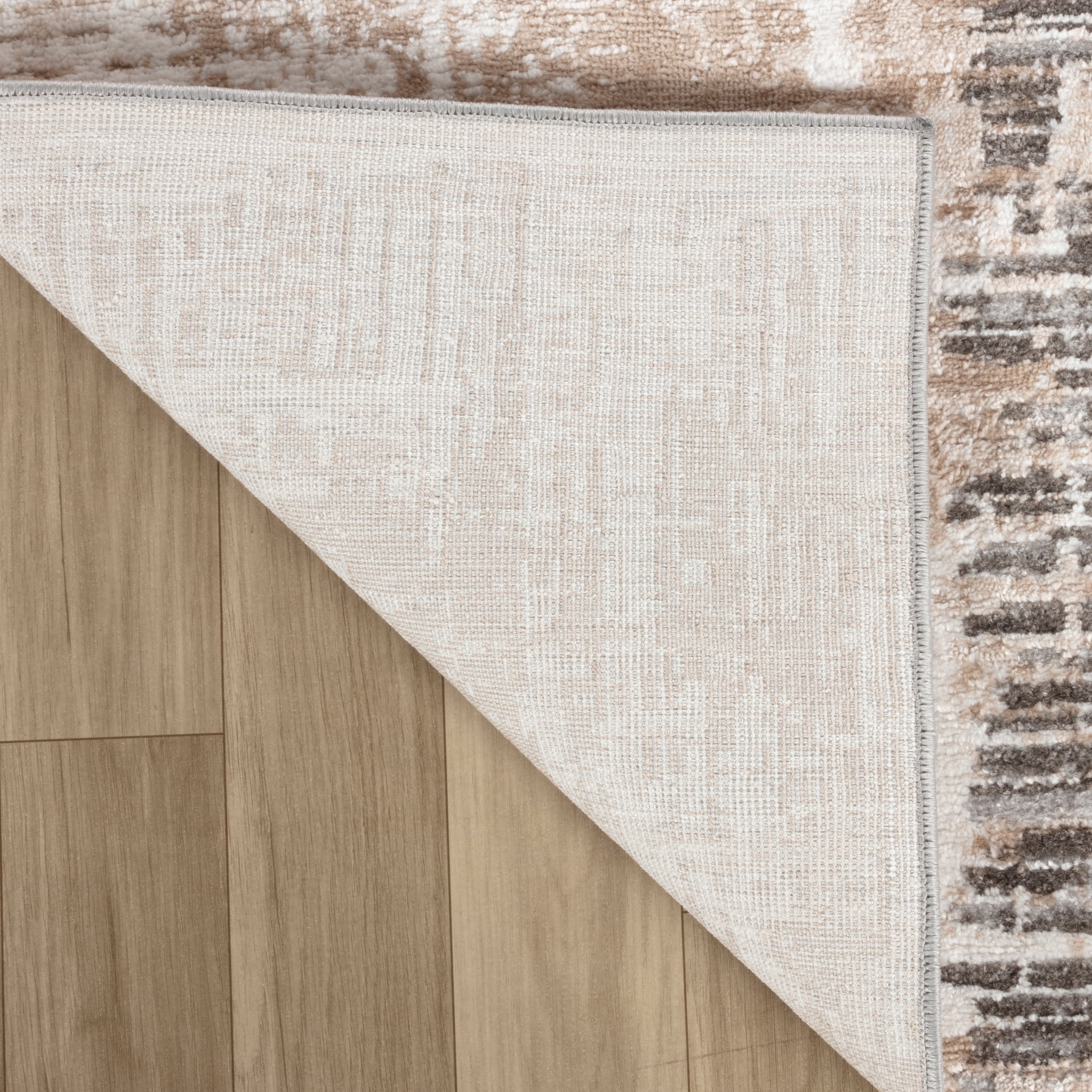 Tapis d'interieur abstrait Rug Branch Cadence, marron beige, moderne - Salon, chambre, salle a manger et cuisine