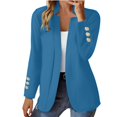 thumbnail image 2 of IMENGL Manteau cardigan Court à Col Cranté à Manches Longues d'Automne Brun, Bleu G, Taille M-5TG, 2 of 7