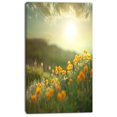 thumbnail image 2 of Yellow Flowers in Meadow At Morning - Floral Canvas Art Print, 2 of 3