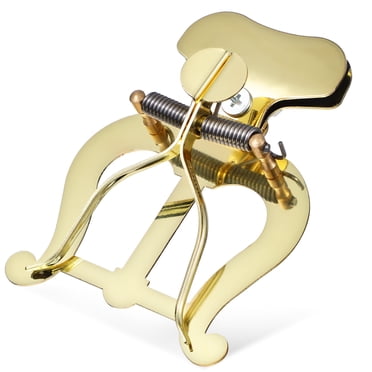 Golden Alloy Music Stand Bracket for Brass Instruments with Secure Grip and Elegant Design 7 Inch