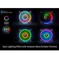 thumbnail image 2 of Thermaltake Riing Quad 120mm 16.8 Million RGB Color (Alexa, Razer Chroma) Software Enabled 4 Light Rings 54 Addressable LED 9 Blades Hydraulic Bearing Case/Radiator Fan CL-F088-PL12SW-B, 2 of 5