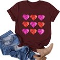 thumbnail image 1 of TIMIFIS T-Shirts pour Femmes Saint-Valentin Été Décontracté Manches Courtes Col Rond T-Shirts Mode Imprimé Cœur d'Amour Tee Shirt, 1 of 4