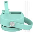 thumbnail image 1 of Zizga Straw Lid Compatible for Yeti Rambler Water Bottle 18 26 36 46 12 64 oz,Replacement Cap with Flexible Handle,Straws and Brush Include (Green), 1 of 8