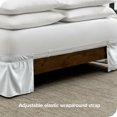 thumbnail image 3 of Bare Home Adjustable Wrap Around Bed Skirt - 15 Inch Drop - Easy Fit - Ruffle Pleats - California King, White, 3 of 6
