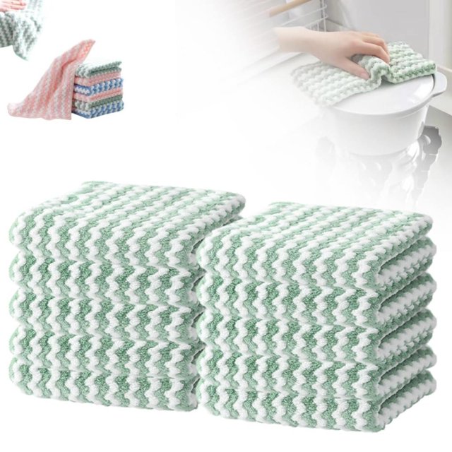 Microfiber Towel TASTAN Premium Microfiber Cleaning Cloths - 5-Pack Super Absorbent Dish Towels for Kitchen & Dish Drying | Reusable, Lint-Free & Quick-Dry Cleaning Rags, Wash Cloths, B