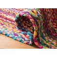 thumbnail image 5 of Safavieh Collection Tressée BRD210A Tapis Boho Réversible en Coton Fait Main, 5 Pieds x 5 Pieds Rond, Rouge / Multi, 5 of 5