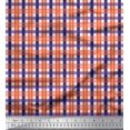 thumbnail image 1 of Soimoi Satin Silk Fabric Gingham Check Decor Fabric Printed Yard 42 Inch Wide, 1 of 3