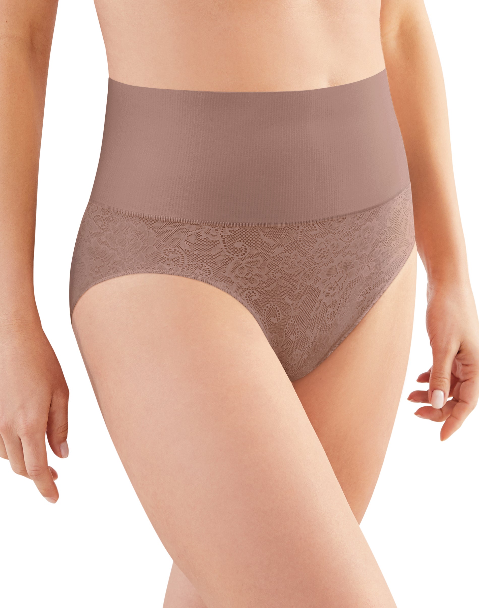 Maidenform Womens Tame Your Tummy Brief, S, Spicy Bronze Lace