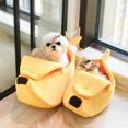 thumbnail image 1 of Créatif Forme Banane Chien Chats Nid Doux Hiver Chiot Chaton Chaud Maison Lit, 1 of 10