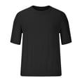 thumbnail image 4 of Gspmoly Chemises pour Hommes, Mode Estivale pour Hommes, Tricot Décontracté, Couleur Unie, Manches Courtes, Col Rond, Blouse d'Été jusqu'à 65 % de Réduction, 4 of 6