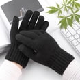 thumbnail image 1 of Black Gloves Mittens Winter Mens Warm and Thick Cold Proof Solid Color Screen Gloves, 1 of 1