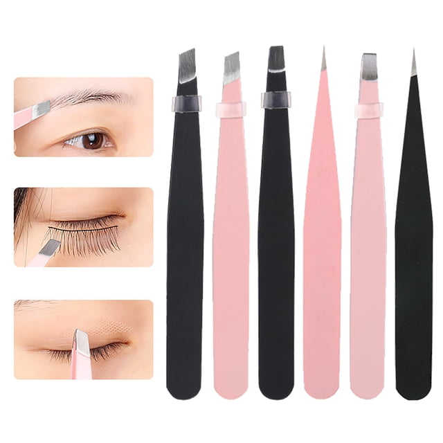 Outils de Beauté Pinces à Sourcils en Acier Inoxydable Ensemble de Pinces à Sourcils Pinces à Sourcils Plates Pointues Pinces à Sourcils Épiler Pinces à Barbe, Outils de Beauté pour Femmes