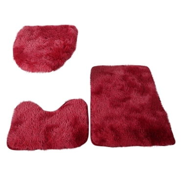 Agiferg Tie Dyed Plush Carpet Plush Toilet Three Piece Set Non Slip Mat Bath