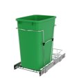 thumbnail image 1 of Rev-A-Shelf Single 35 Quart Sliding Pullout Waste Bin Container, Green, 1 of 9