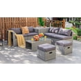 thumbnail image 1 of Costway Ensemble de Mobilier de Terrasse en Rotin 8 Pcs Housse de Rangement Imperméable Coussin Gris, 1 of 10