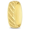 thumbnail image 2 of Men's 6mm Striped Wedding Band in 10k Yellow Gold, 2 of 5