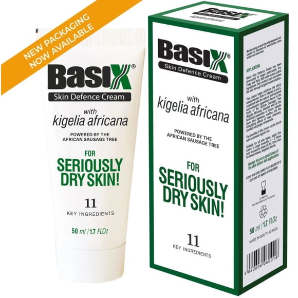 Basix Skin Defence Crème Réparatrice Peau Sèche Squameuse Qui Démange Apaise l'Eczéma le Psoriasis la Dermatite l'Acné avec 11 Ingrédients Actifs Guérison Naturelle Kigelia Africana Kakadu Prune Gingembre Rose Musquée Aloe Vera