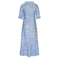 thumbnail image 4 of EQWLJWE Robe pour Femmes Liquidation Mode Robe Décontractée pour Femmes Printemps et Été Col en V Manches Trois-Quarts Robe Imprimée Robes pour Femmes Grande Taille, 4 of 6