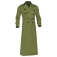 thumbnail image 2 of TIMIFIS Men's Full Length Trench Coat Long Wool Overcoat Winter Windbreaker-Green - Fall, 2 of 4