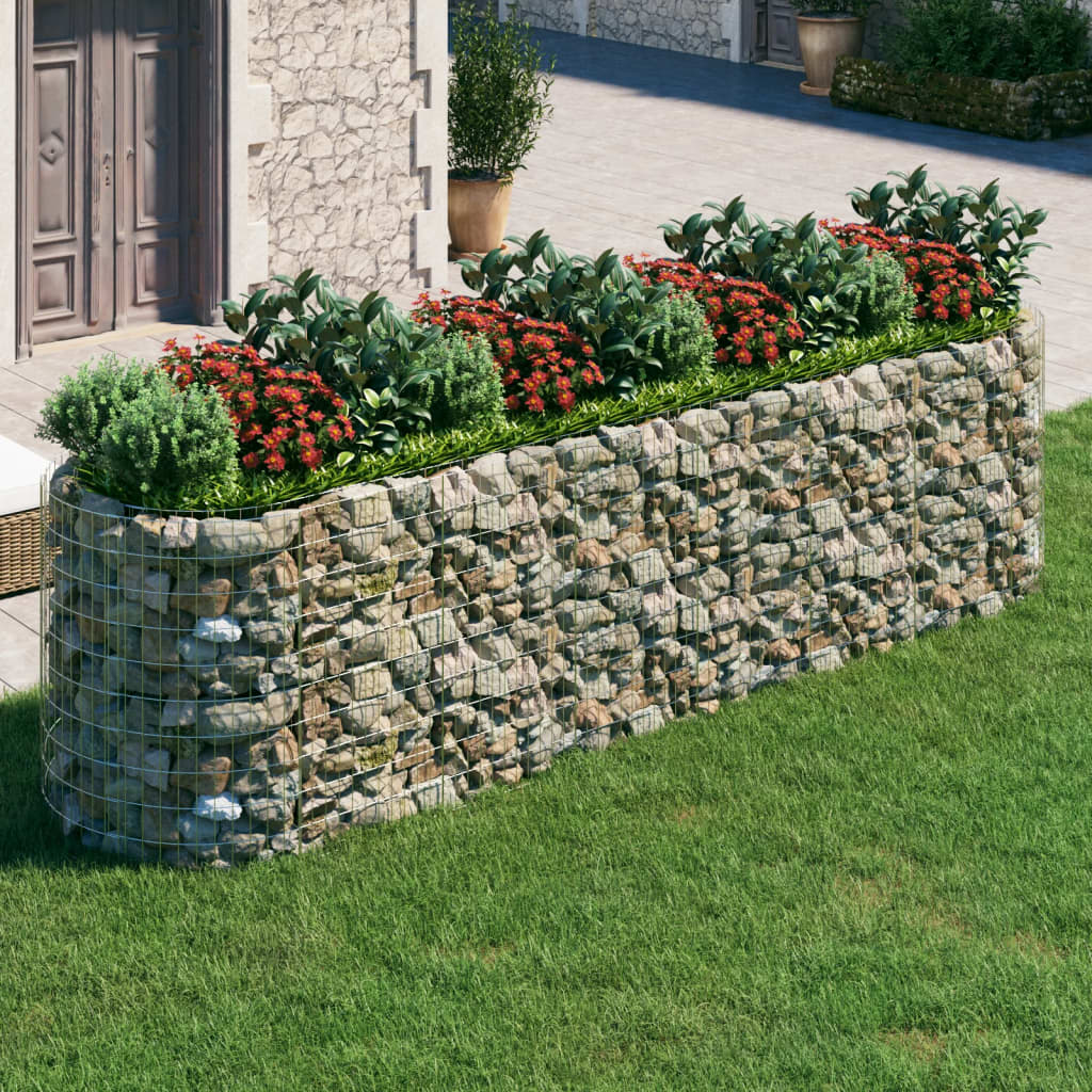 vidaXL Lit Surélevé en Gabion Fer Galvanisé 400x100x100 cm