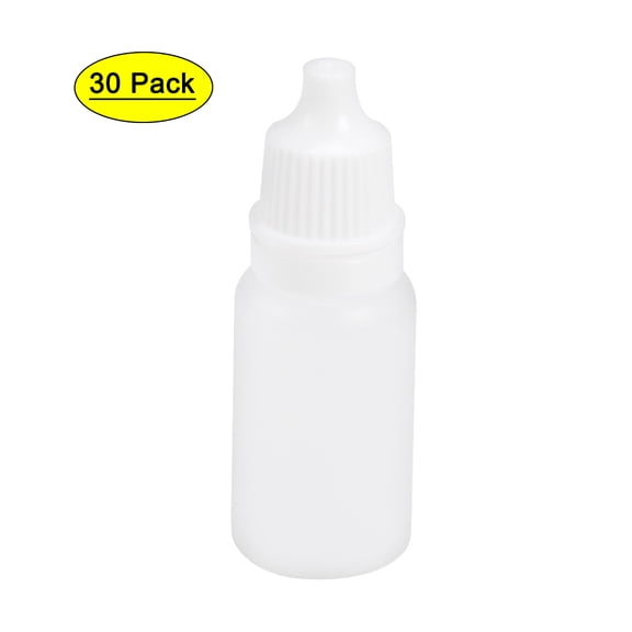 Unique Bargains Bouteille Compte-Gouttes en Plastique, 10ml/0.34oz Petites Bouteilles à Goutte Vides Compressibles pour Liquide pour les Yeux 30 Pcs
