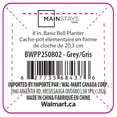 thumbnail image 2 of Mainstays Basic Bell Planter 8 inch Grey, Classic Design with Attached Tray Durable Weather Resistant  Matte Finish, 2 of 3