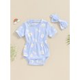 thumbnail image 2 of EYIIYE Ensemble d'Été 2 Pcs pour Tout-Petit Petite Fille 0 3M 6M 9M 12M 18M Bébé Nourrisson Barboteuses une-Pièce Col Rond Combinaisons Imprimé Marguerites Côtelé Manches Courtes Bods Mode Décontracté Mignon Tenues pour Tous les Jours, 2 of 8