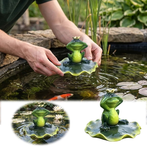 Tong Outdoor Garden Frog Statue Pond Ornament Decorative Amphibian Sculpture For Patio Yard Art
