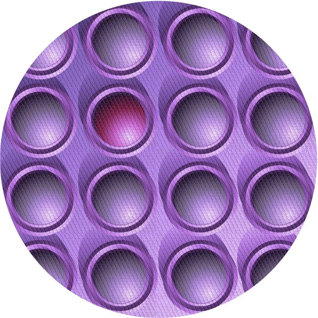 Ahgly Tapis Rond Lavable en Machine Intérieur Transitionnel Heliotrope Violet, 3 Pieds Rond