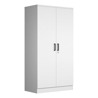 Better Home Products Armoire Garde-Robe à Deux Portes en Bois Harmony, Blanc