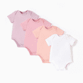 thumbnail image 1 of PatPat Baby Boy/Girl 4-Piece Modal Solid Color Rompers Set, 1 of 7