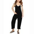 thumbnail image 1 of Full Length Pants Overalls, Girls Casual Jumpsuits Sleeveless Summer Rompers Long Pants With Pockets For 5-14 Years, 1 of 6