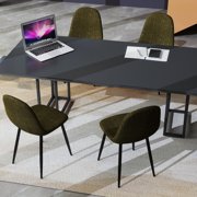 Homy Casa Set of 4 Upholstered Office Side Chairs with Armless Design for Home Workspace, Green Fabric