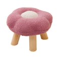 thumbnail image 1 of Small Foot Stool Sofa Footstool Multipurpose Comfortable Flower Shape Cartoon Ottoman Under Desk For Bedroom Playroom Bedside Porch Entryway Light red, 1 of 8