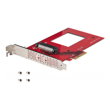 StarTech.com U.3 to PCIe Adapter Card, PCIe 4.0 x4 Adapter For 2.5" U.3 NVMe SSDs, SFF-TA-1001 PCI Express Add-in Card for Desktops/Servers, TAA Compliant - OS Independent (PEX4SFF8639U3) - Interface adapter - 2.5" - U.3 NVMe - PCIe 4.0 x4 - red - TAA Compliant