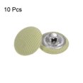 thumbnail image 3 of Unique Bargains 10pcs 24L Fabric Cloth Covered Button 15mm Round Metal Shank Sewing Buttons for Suits Dress Blouses, Light Green, 3 of 5