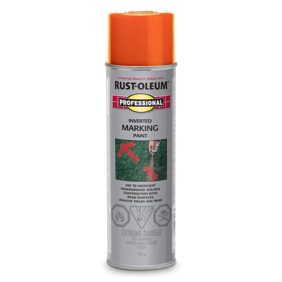 Rust-Oleum PROFESSIONAL Interior/Exterior Inverted Marking Spray Paint in Red-Orange, 426g