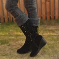 thumbnail image 4 of LSLJS Bottes de Neige à Talons Compensés pour Femmes avec Pompons, Manches Hautes, Bout Rond, Bottes de Marche d'Extérieur, 4 of 6