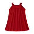 thumbnail image 1 of WEIYLL Robes pour Filles Plage Natation Couverture Sans Manches Débardeur Mince Couleur Unie Volants Robe Rouge 13-14 Ans, 1 of 7
