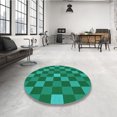 thumbnail image 4 of Ahgly Company Tapis d'Intérieur Lavable en Machine Carré Vert Forêt Transitionnel, 3 Pieds Carré, 4 of 7