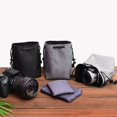 thumbnail image 4 of ZheElen Appareil Photo Numérique Portable Protéger Drawstring Étui Étanche Sac de Voyage Insert SLR Poche de Rangement Noir Grand, 4 of 6