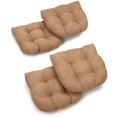 thumbnail image 2 of Blazing Needles 19-inch U-Shaped Micro Suede Tufted Dining Chair Cushions (Set of 4) - Java, 2 of 2