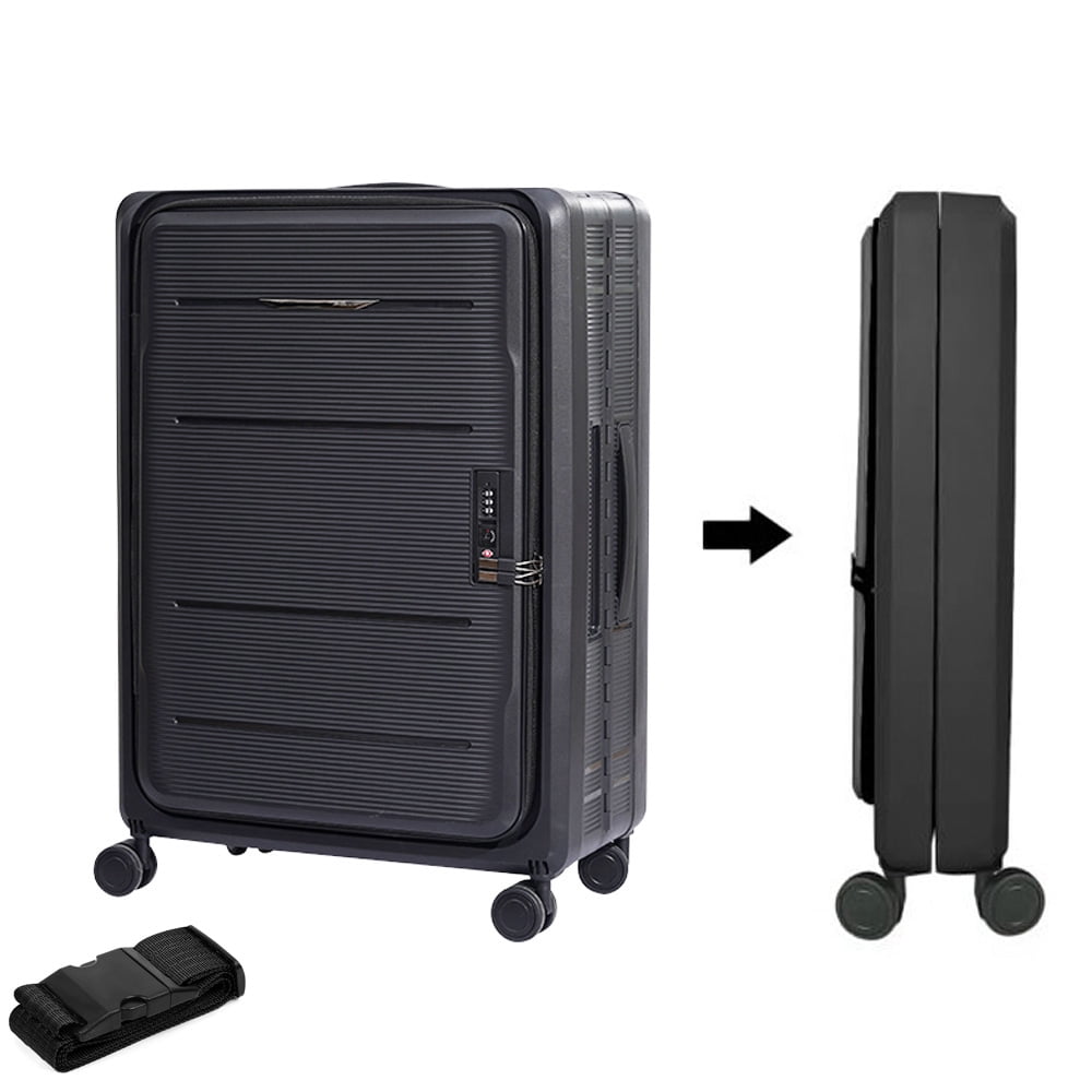 axGear Collapsible Compact Luggage 24 Inch Suitcase Travel Light Foldable - Black