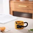 thumbnail image 2 of Cat Coffee Mug Ceramic Large Handle With English Letters Relief Design 12 oz, 2 of 8