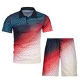 thumbnail image 3 of Chemise à Manches Longues pour Hommes Ensembles de Survêtements 2 Pcs Ensembles d'Été Mode Chemise Décontractée Manches Courtes et Shorts Ensemble Col Rabattu Chemises pour Hommes Manches Longues, 3 of 6