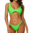 thumbnail image 1 of Charmo Haut de Bikini Sportif pour Femmes Ensemble String Bas Maillot de Bain Découpé, 1 of 6