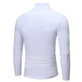 thumbnail image 3 of YONGHS T-Shirt à Col Roulé Thermique de Base pour Homme, Coupe Ajustée, Manches Longues, Chandail Décontracté, Blanc, TG, 3 of 4
