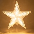 thumbnail image 1 of Christmas Tree Topper with LED Light,Clear Five-Pointed Star Tree Topper Plug in for Xmas New Year Lighted Christmas Tree Decoration, 1 of 5